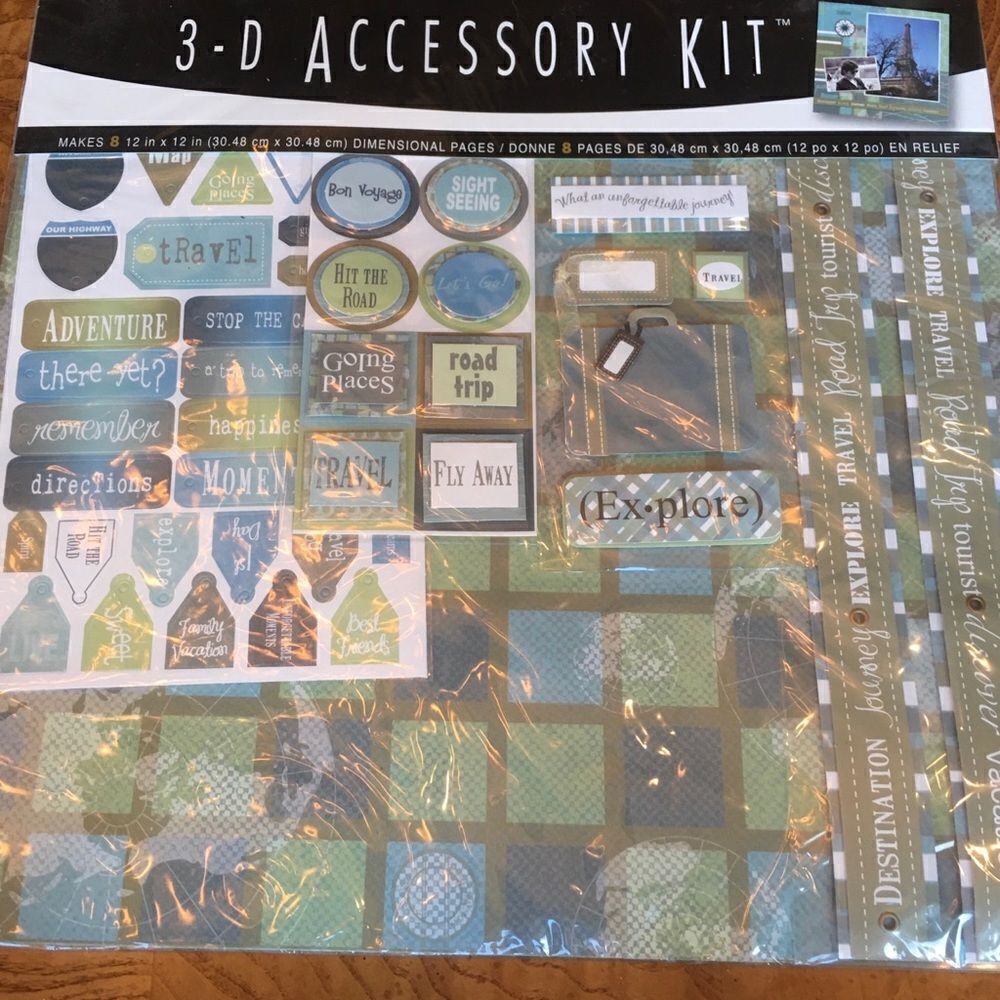 TRAVEL THEMED Dimensional Sticker Scrapbook Kit!
